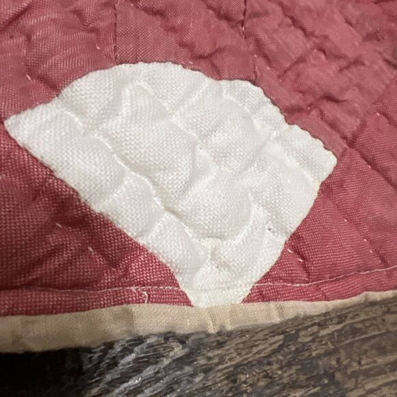 Vintage Handmade Bow Tie Pieced Single Quilt 73x66 - Picture 7 of 16